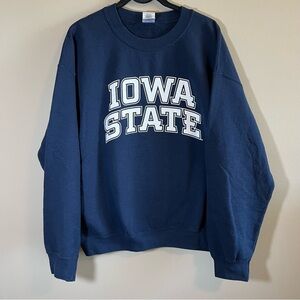 Gildan Navy Blue Iowa State Crewneck Sweatshirt Large